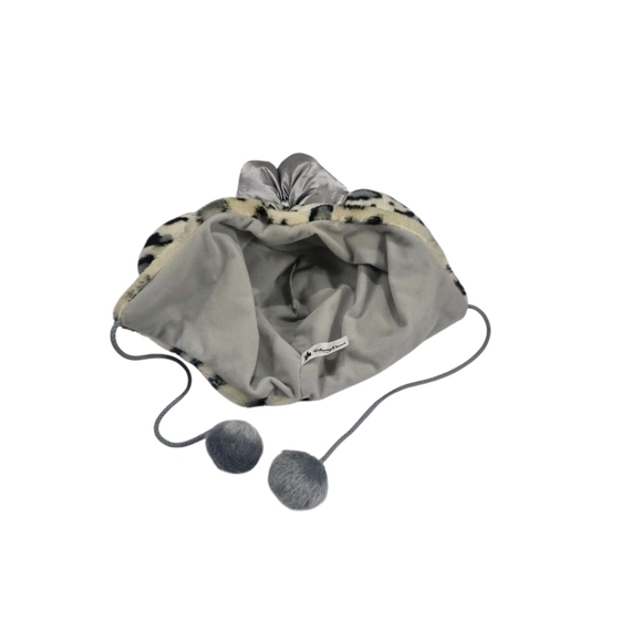 Minnie Mouse Fan Cap Silver Leopard  Pattern Ribbon Disney Parks One Size - Picture 4 of 10